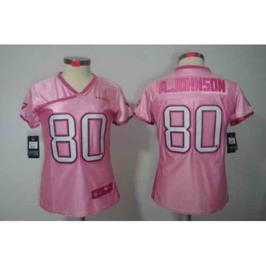 Women Nike NFL Houston Texans #80 Andre Johnson 2012 LOVE Pink Elite Jerseys